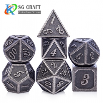 Italic number metal dice dnd game metal custom dice