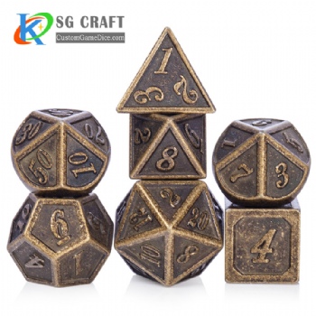 Italic number metal dice dnd game metal custom dice