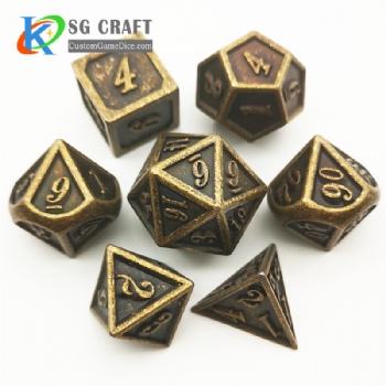 Italic number metal dice dnd game metal custom dice