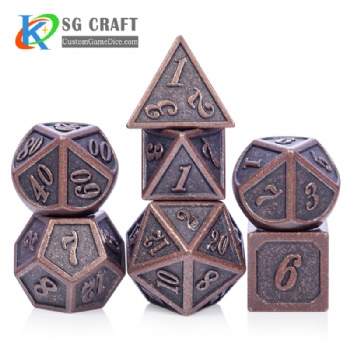 Italic number metal dice dnd game metal custom dice