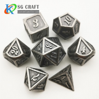 Italic number metal dice dnd game metal custom dice