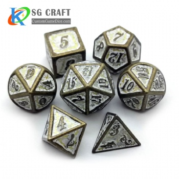 Texture metal dice dnd game metal custom dice