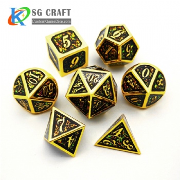 Italic number metal dice dnd game metal custom dice