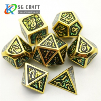 Italic number metal dice dnd game metal custom dice