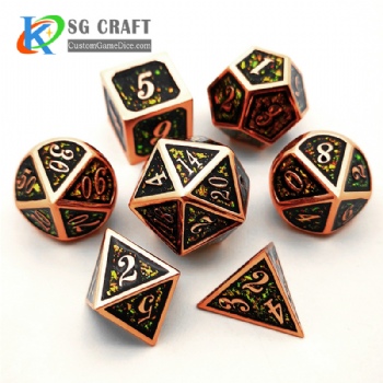 Italic number metal dice dnd game metal custom dice