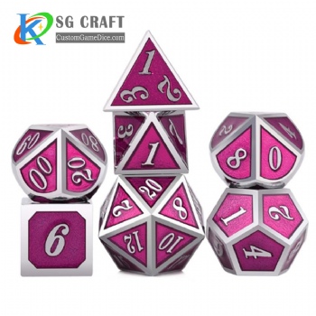 Italic number metal dice dnd game metal custom dice