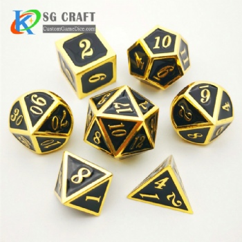 Italic number metal dice dnd game metal custom dice