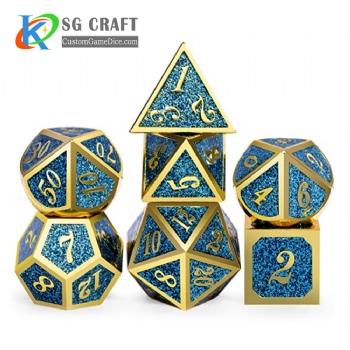 Italic number metal dice dnd game metal custom dice