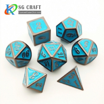 Italic number metal dice dnd game metal custom dice