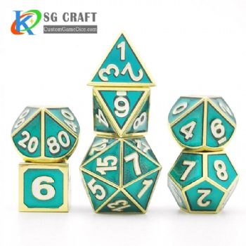 Metal dice dnd game metal custom dice 3D Number Style