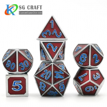 Metal dice dnd game metal custom dice 3D Number Style