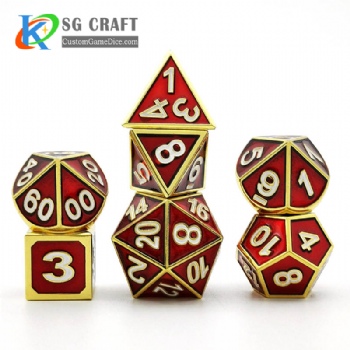 Metal dice dnd game metal custom dice 3D Number Style