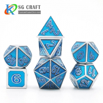 Metal dice dnd game metal custom dice 3D Number Style