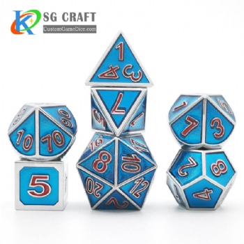 Metal dice dnd game metal custom dice 3D Number Style