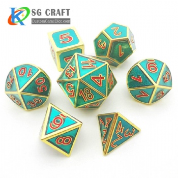 Metal dice dnd game metal custom dice 3D Number Style