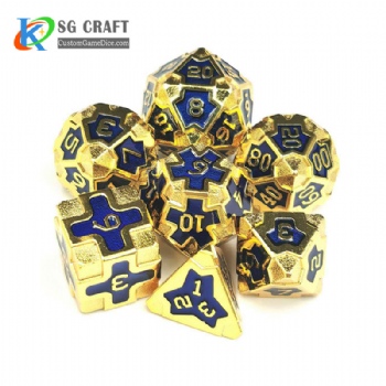 IRON MAN  GOLD METAL DICE SET