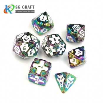 IRON MAN  RAINBOW METAL DICE SET