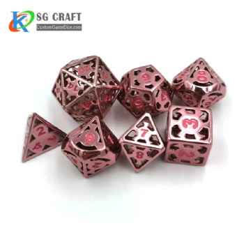 IRON MAN HOLLOWED-OUT METAL DICE SET