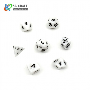 XY02 White Marble Dice Set