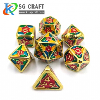 SGHSMN2020 Red/Green/Blue/Yellow 4 Colors Enamel Metal Dice