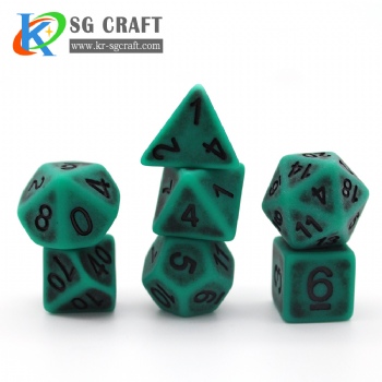 SG7-5 Green Antique/Ancient Dice Set