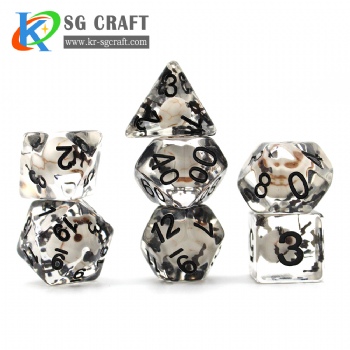 SG8-4 Transparent Skull+Black Bat Halloween Dice Set