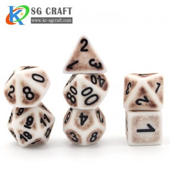 SG7-2 Silver Antique/Ancient Dice Set