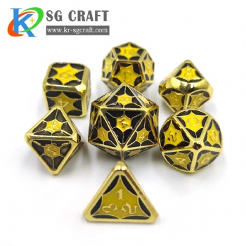 SGHSMN2020 Yellow/Black 2 Colors Enamel Metal Dice