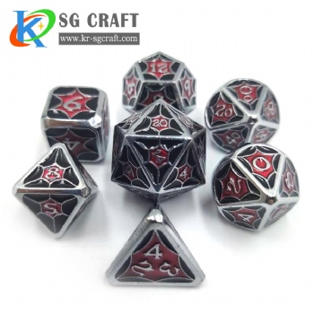 SGHSMN2020 Black/Red 2 COLORS Enamel Metal Dice