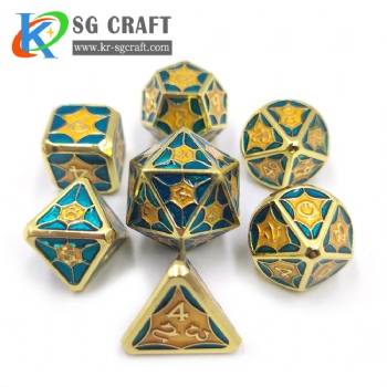 SGHSMN2020 Yellow/Blue 2 Colors Enamel Metal Dice