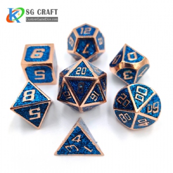 SGHSM2019 Blue/Glitter Enamel Metal Dice