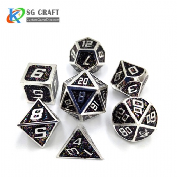 SGHSMN2019 Black/Glitter Enamel Metal Dice