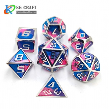 SGHSM2019 Blue/Purple/Pink 3 Colors Enamel Metal Dice