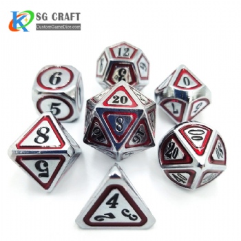 SGHSM2019 Red/Black 2 Colors Enamel Metal Dice