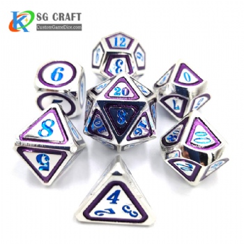 SGHSM2019 Blue/Purple/Glitter Enamel Metal Dice