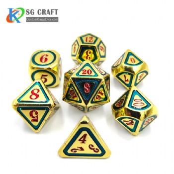 SGHSM2019 Red/Green 2 Colors Enamel Metal Dice