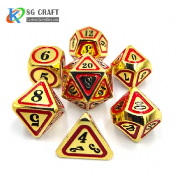 SGHSM2019 Black/Red 2 Colors Enamel Metal Dice