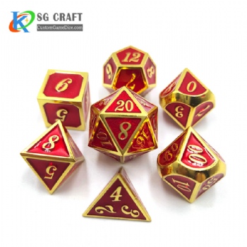 SGHSM2019 Red Color Enamel Metal Dice