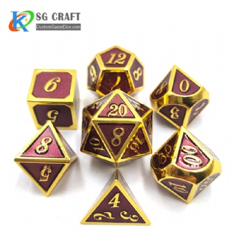 SGHSM2019 Red Color Enamel Metal Dice