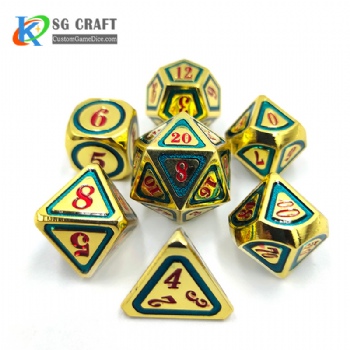 SGHSM2019 Green/Red 2 Colors Enamel Metal Dice