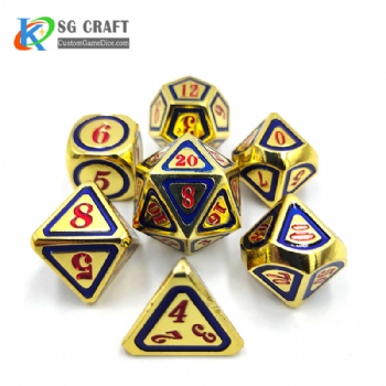 SGHSM2019 Red/Blue 2 Colors Enamel Metal Dice