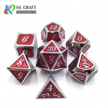 SGHSM2019 Red Color Enamel Metal Dice