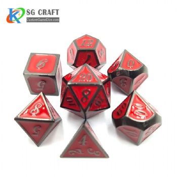 SGHSM2019 Red Color Enamel Metal Dice