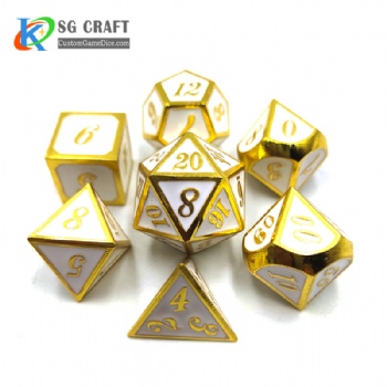 SGHSM2019 White Color Enamel Metal Dice