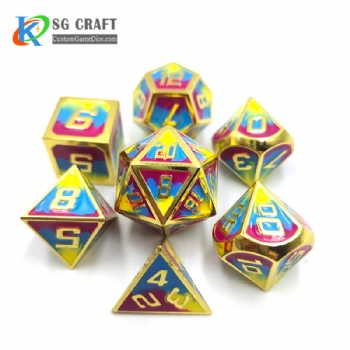 SGHSM2019 Red/Blue/Yellow 3 Colors Enamel Metal Dice