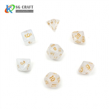 XY01 Acrylic White Nebula Dice Set