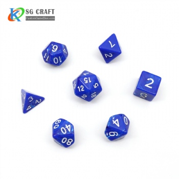 XY02 Acrylic Blue Marble Dice Set