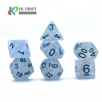 SG11-2 Blue Frosted With Laser Reflect Pieces Dice Set