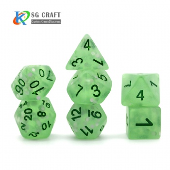 SG11-3 Green Frosted With Laser Reflect Pieces Dice Set