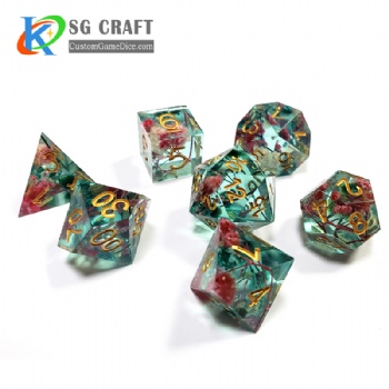 New Sharp Edge Dice with flower